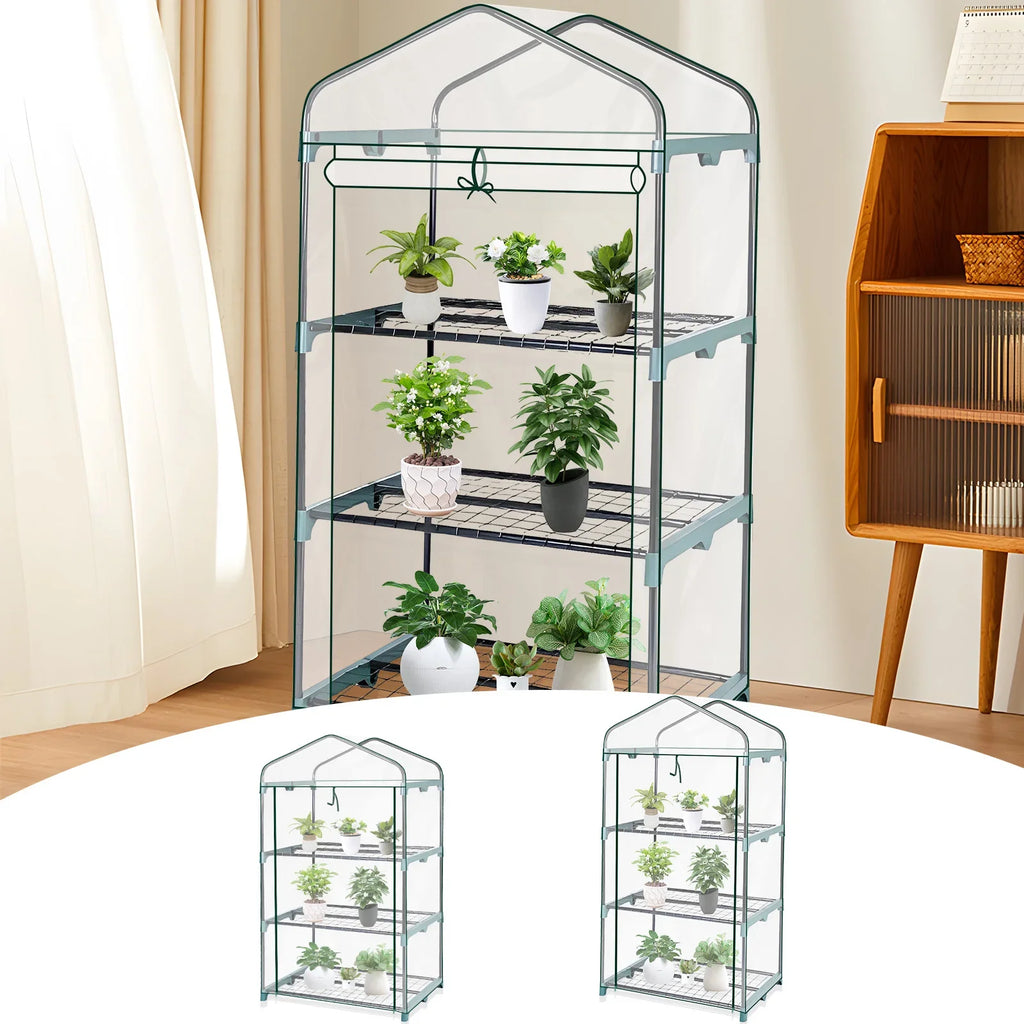 EcoGrow – Mini Invernadero de 4 Estantes con Cubierta PVC