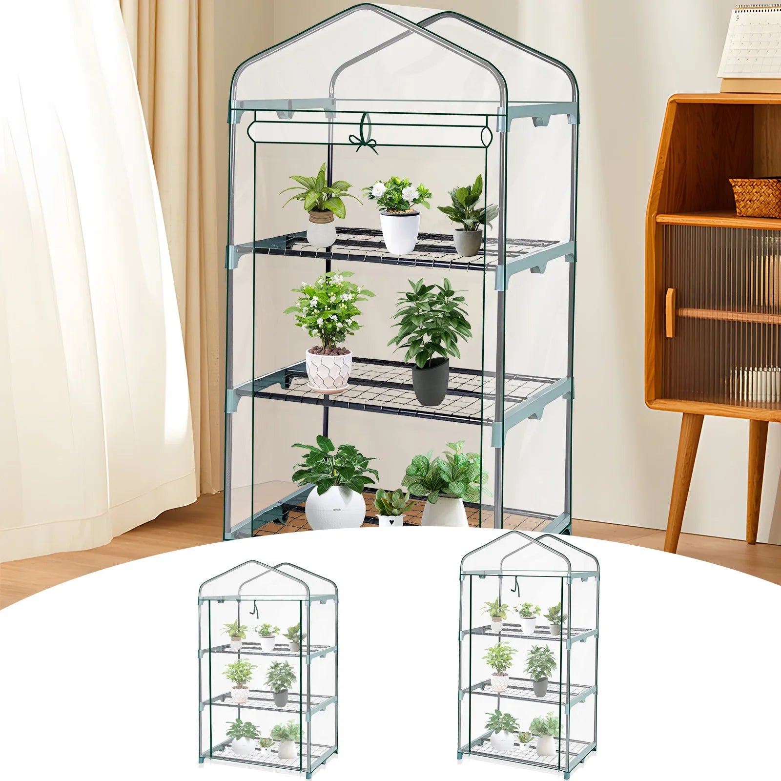 EcoGrow – Mini Invernadero de 4 Estantes con Cubierta PVC