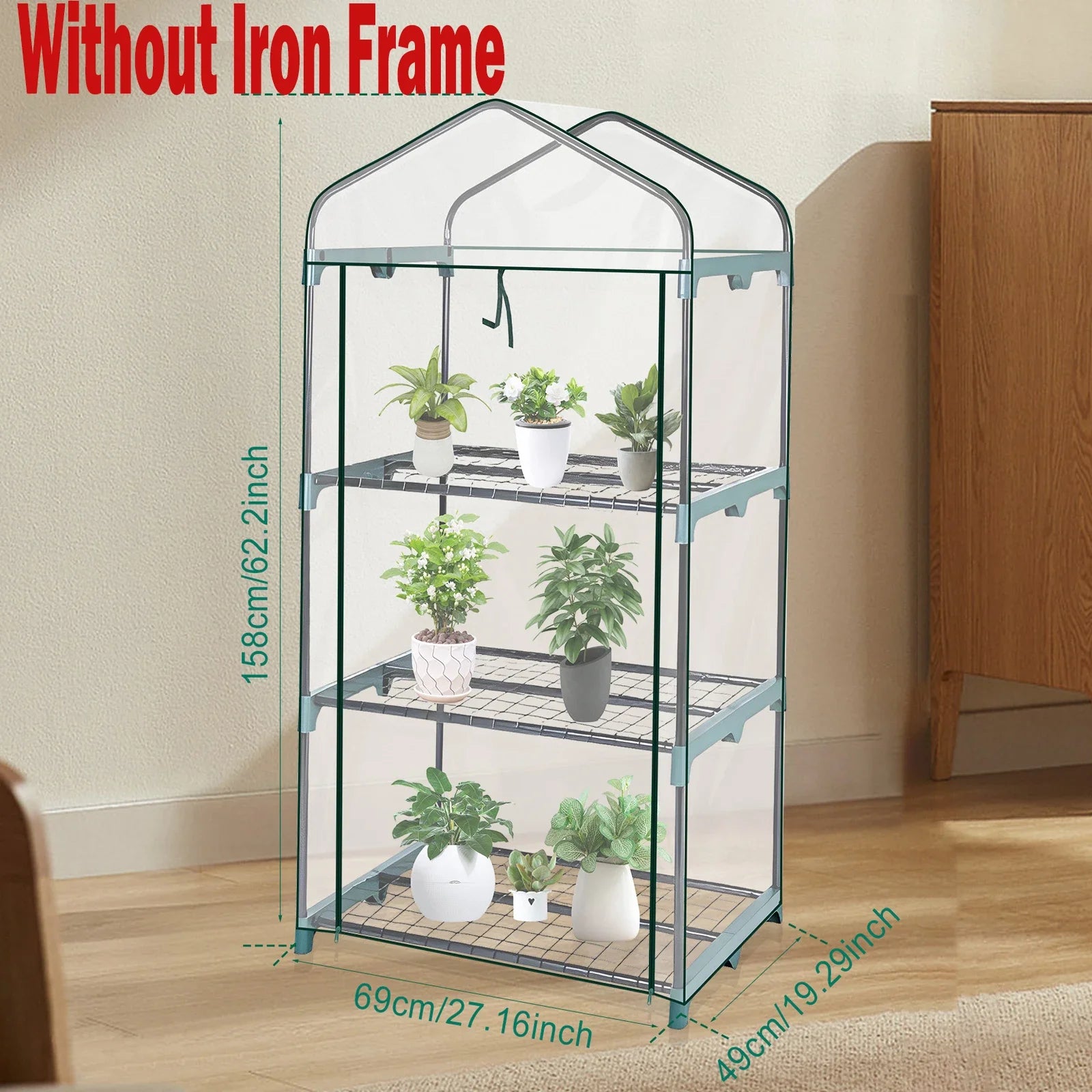 EcoGrow – Mini Invernadero de 4 Estantes con Cubierta PVC