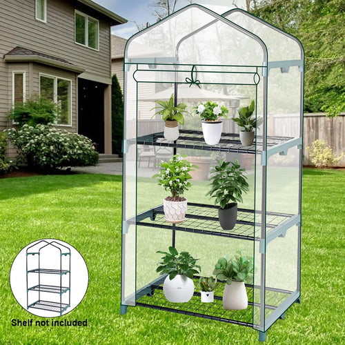 EcoGrow – Mini Invernadero de 4 Estantes con Cubierta PVC