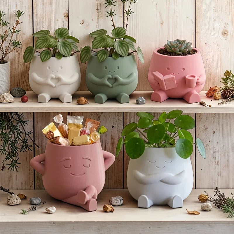 Maceta Cariñosa con Diseño Kawaii