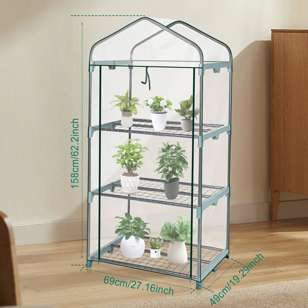EcoGrow – Mini Invernadero de 4 Estantes con Cubierta PVC