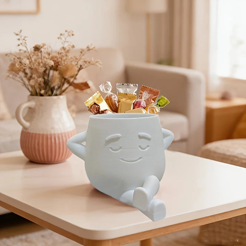 Maceta Cariñosa con Diseño Kawaii