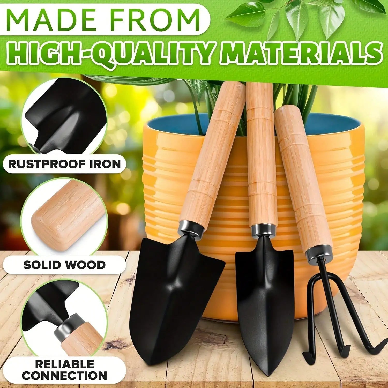 Kit de Herramientas Mini para Huerto — 3 piezas