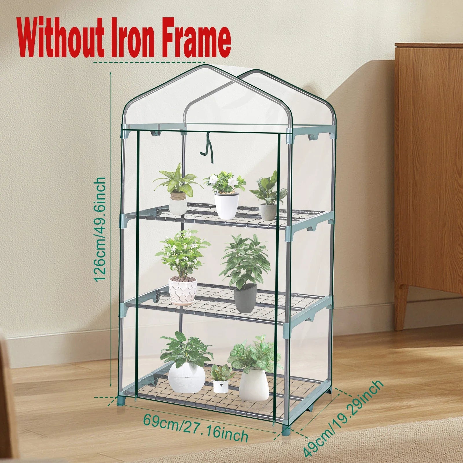 EcoGrow – Mini Invernadero de 4 Estantes con Cubierta PVC